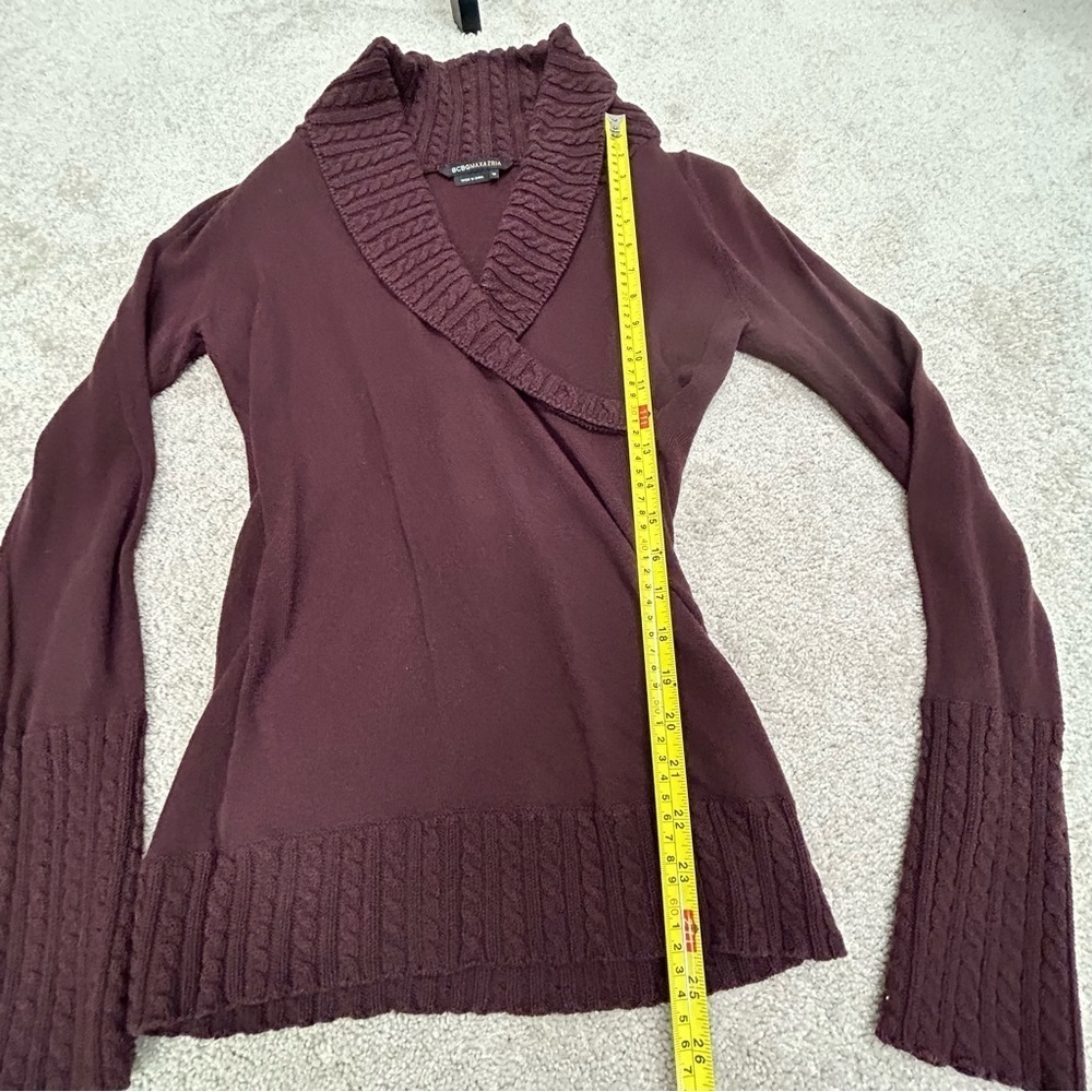 BCBGMAXAZRIA maroon burgundy knit sweater Sz M - Picture 6 of 7